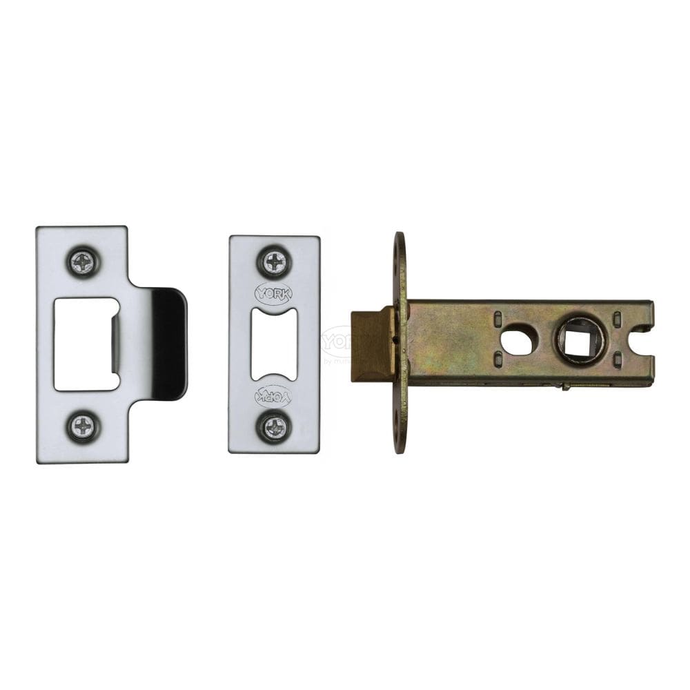 York Security Locks & Latches Polished Chrome / Polished Nickel / Tubular Mortice Latch / 2.5" / 65mm York - Architectural Tubular Latch 2 1/2" Polished Chrome/Nickel Finish