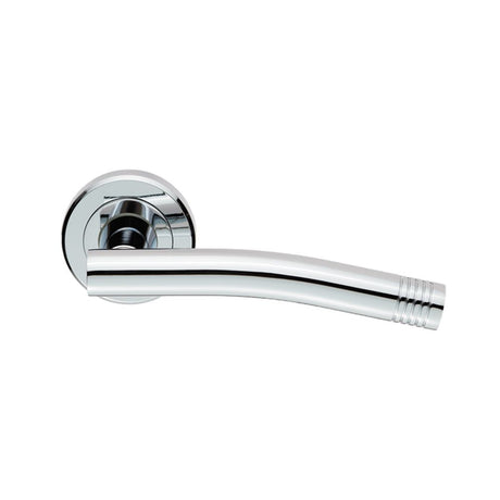 This is an image of a Serozzetta - Carolina Lever On Rose - Polished Chrome that is availble to order from Trade Door Handles in Kendal.