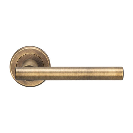 This is an image of a Serozzetta - Philadelphia Lever On Rose - Antique Brass that is availble to order from Trade Door Handles in Kendal.