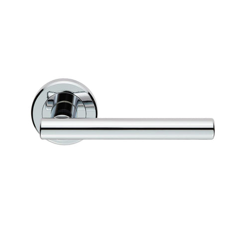 This is an image of a Serozzetta - Philadelphia Lever On Rose - Polished Chrome that is availble to order from Trade Door Handles in Kendal.