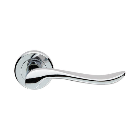 This is an image of a Serozzetta - Verdun Lever On Rose - Polished Chrome that is availble to order from Trade Door Handles in Kendal.