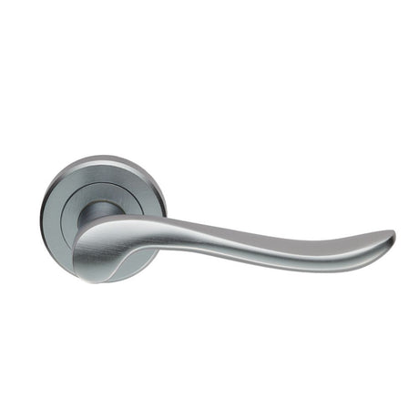 This is an image of a Serozzetta - Verdun Lever On Rose - Satin Chrome that is availble to order from Trade Door Handles in Kendal.