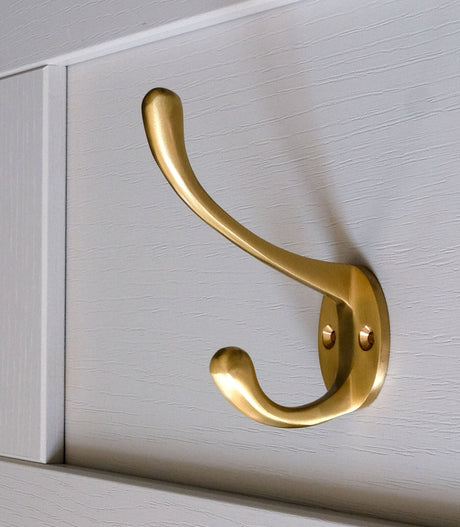 Alexander & Wilks - Victorian Hat and Coat Hook - Satin Brass AW770SB