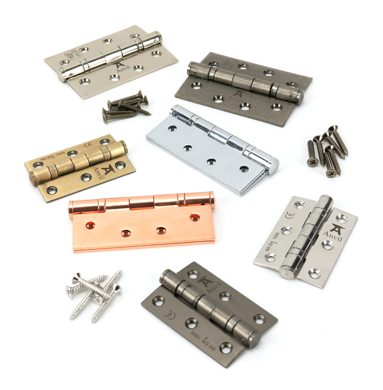 Image showing a range of hinges for doors