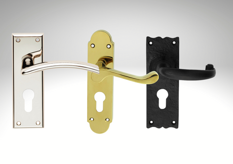 Carlisle Brass Euro profile lock handles on backplate