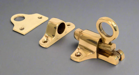 Fanlight Catch in Lacquered Brass