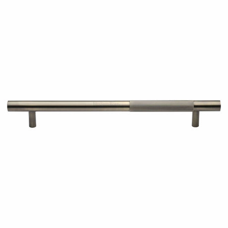 Heritage Brass Door Pull Handle Bar Knurled Design 457mm Antique Brass Finish