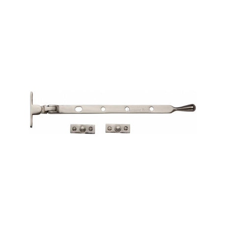Heritage Brass 10 inch casement window stay in satin nickel