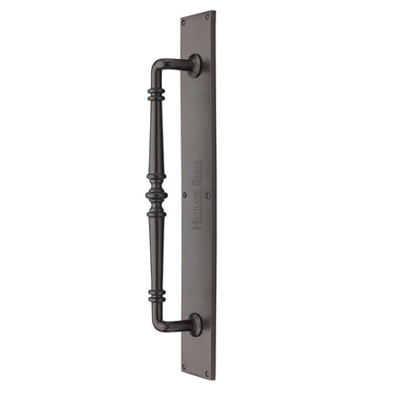 Heritage Brass Door Pull Handle on Plate Avon Design Matt Bronze Finish
