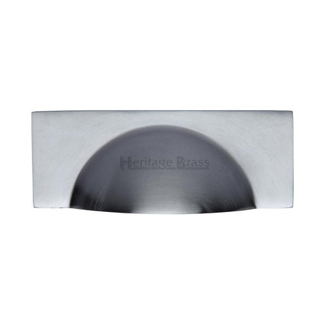 Heritage Brass Cabinet Drawer Cup Pull Hampshire Design Satin Chrome Finish