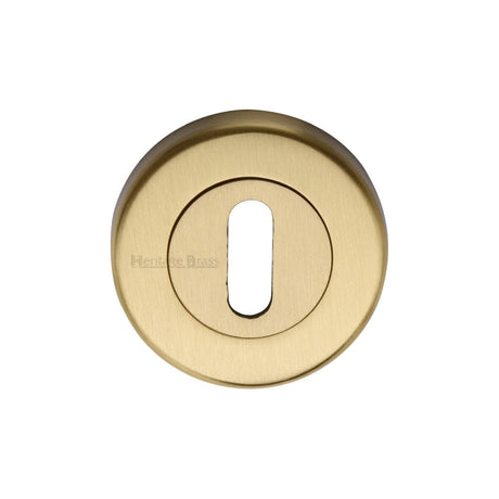 Heritage Brass satin brass key escutcheon