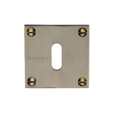 Heritage Brass Keyhole Escutcheon Antique Finish - Heritage Brass Square Escutcheons at Trade Door Handles