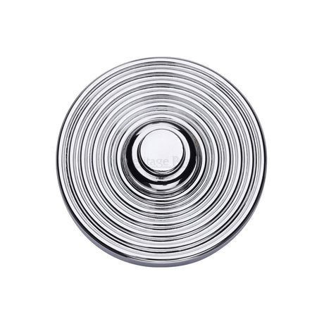 Heritage Brass Reeded Bell Push Polished Chrome Finish