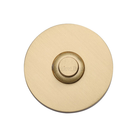 Satin brass bell push