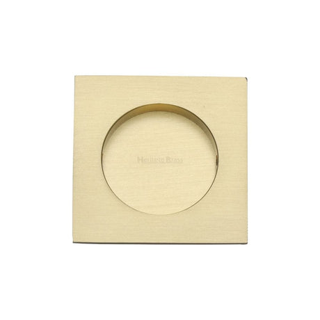 Heritage Brass Square Flush Pull 63.5 x 63.5mm Satin Brass Finish