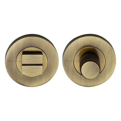 Heritage Brass Knurled Thumbturn and Emergency Release Antique Finish