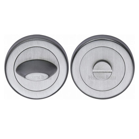 Heritage Brass Satin Chrome bathroom turn and release