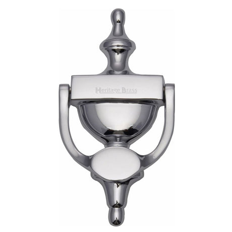 Polished chrome urn door knocker