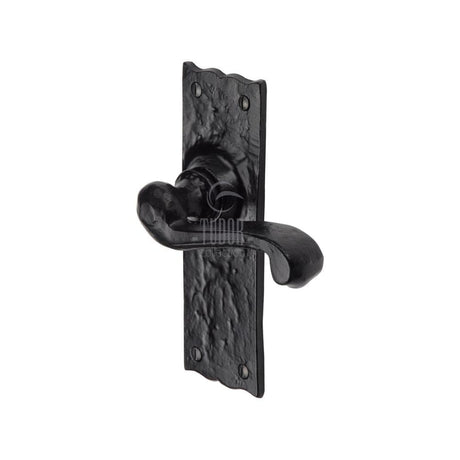 M.Marcus Tudor Shropshire lever latch handle in antique black iron