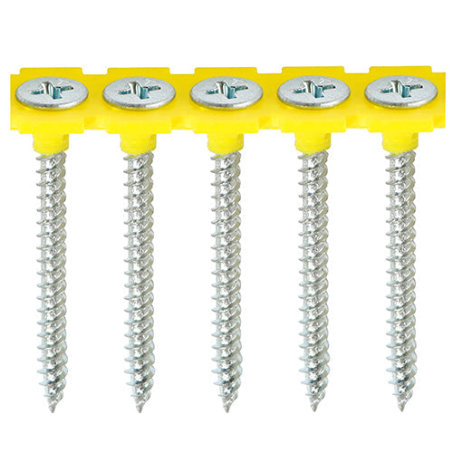 This is an image of Timco - Collated Drywall Screws - PH - Bugle - Fine Thread - Zinc 3.5 x 25mm - (1000 PCS Box) 00025COLDZYS