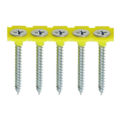 This is an image of Timco - Collated Drywall Screws - PH - Bugle - Fine Thread - Zinc 3.5 x 35mm - (1000 PCS Box) 00035COLDZYS