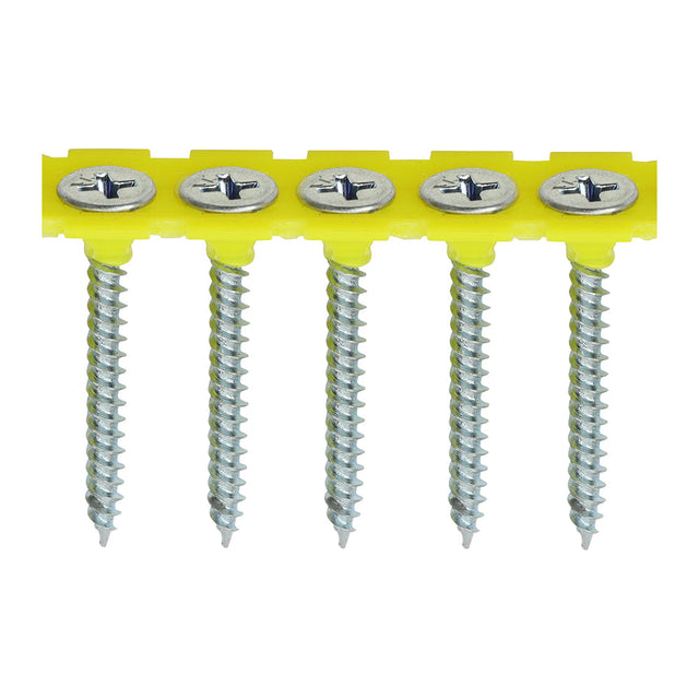 This is an image of Timco - Collated Drywall Screws - PH - Bugle - Fine Thread - Zinc 3.5 x 35mm - (1000 PCS Box) 00035COLDZYS