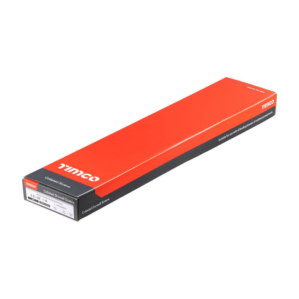 This is an image of Timco - Collated Drywall Screws - PH - Bugle - Fine Thread - Zinc 3.5 x 35mm - (1000 PCS Box) 00035COLDZYS