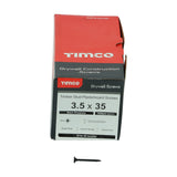 This is an image of Timco - Drywall Screws - PH - Bugle - Coarse Thread - Grey 3.5 x 35mm - (1000 PCS Box) 00035DRYC