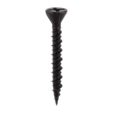 This is an image of Timco - Drywall Dense Board Screws - PH - Reduced Countersunk - High-Low Thread - Black 3.9 x 45mm - (1000 PCS Box) 00045DRYD