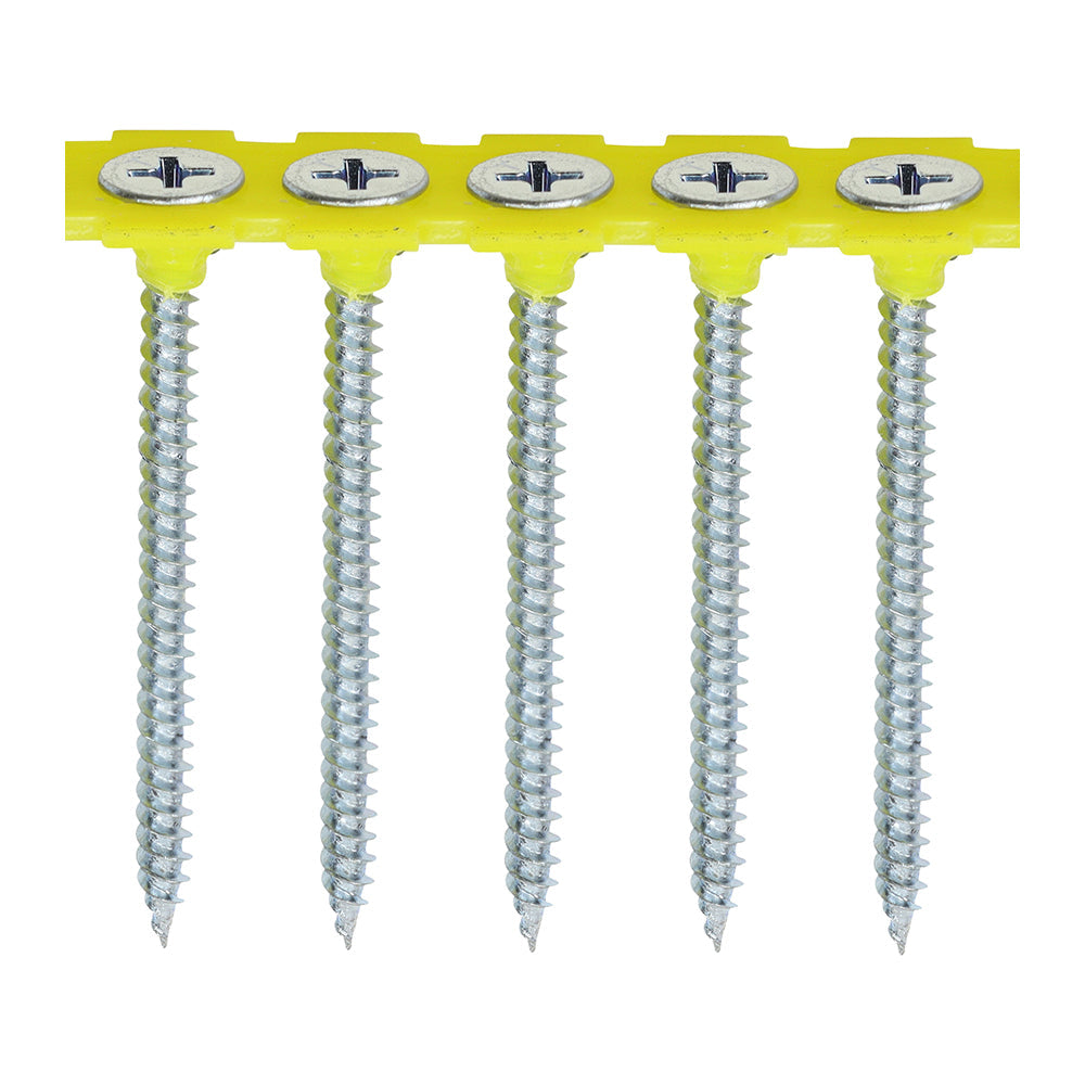 This is an image of Timco - Collated Drywall Screws - PH - Bugle - Fine Thread - Zinc 3.5 x 50mm - (1000 PCS Box) 00050COLDZYS