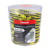 This is an image of Timco - Collated Drywall Screws - PH - Bugle - Coarse Thread - Black 3.5 x 55mm - (800 PCS Tub) 00055CDRYTUB