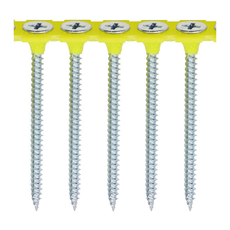 This is an image of Timco - Collated Drywall Screws - PH - Bugle - Fine Thread - Zinc 3.5 x 55mm - (1000 PCS Box) 00055COLDZYS