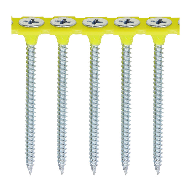 This is an image of Timco - Collated Drywall Screws - PH - Bugle - Fine Thread - Zinc 3.5 x 55mm - (1000 PCS Box) 00055COLDZYS