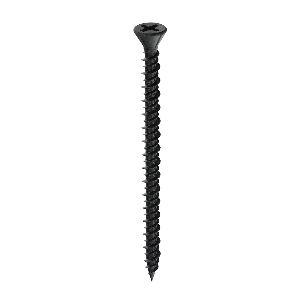 This is an image of Timco - Drywall Dense Board Screws - PH - Reduced Countersunk - High-Low Thread - Black 3.9 x 55mm - (1000 PCS Box) 00055DRYD