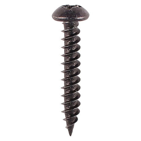 This is an image of Timco - Blackjax Woodscrews - PZ - Round - Black Organic 6 x 1" - (200 PCS Box) 00061BJC