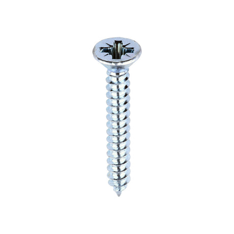 This is an image of Timco - Self-Tapping Screws - PZ - Countersunk - Zinc 6 x 1" - (200 PCS Box) 00061CCAZS