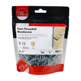 This is an image of Timco - Twin-Thread Woodscrews - PZ - Double Countersunk - Zinc 6 x 1" - (500 PCS TIMbag) 00061CWZB