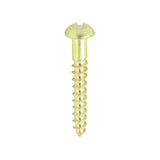 This is an image of Timco - Solid Brass Timber Screws - SLOT - Round 6 x 1" - (200 PCS Box) 00061RBS