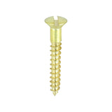 This is an image of Timco - Solid Brass Timber Screws - SLOT - Raised Countersunk 6 x 1" - (200 PCS Box) 00061RRBS