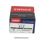 This is an image of Timco - Twin-Threaded Woodscrews - PZ - Double Countersunk - Zinc 6 x 2" - (200 PCS Box) 00062CWZ