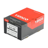 This is an image of Timco - Drywall Screws - PH - Bugle - Fine Thread - Zinc 4.2 x 65mm - (500 PCS Box) 00065DRYZ