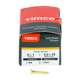 This is an image of Timco - Solid Brass Timber Screws - SLOT - Countersunk 8 x 1" - (200 PCS Box) 00081CBS