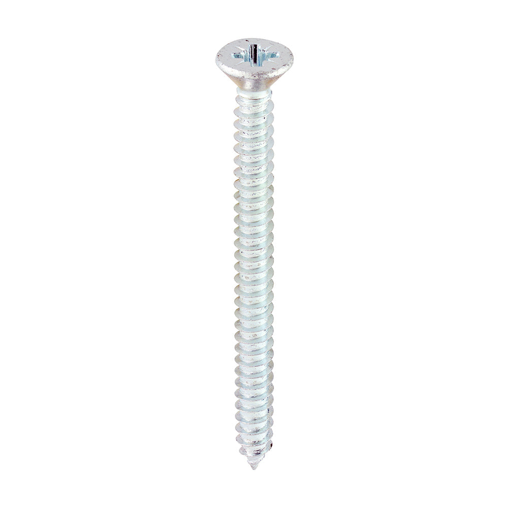 This is an image of Timco - Self-Tapping Screws - PZ - Countersunk - Zinc 8 x 2" - (200 PCS Box) 00082CCAZS