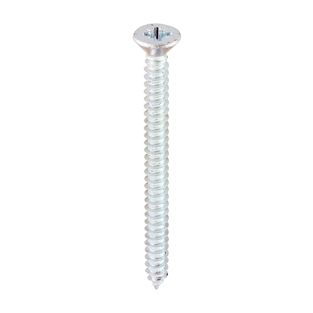 This is an image of Timco - Self-Tapping Screws - PZ - Countersunk - Zinc 8 x 2" - (200 PCS Box) 00082CCAZS