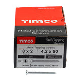 This is an image of Timco - Self-Tapping Screws - PZ - Pan - Zinc 8 x 2" - (200 PCS Box) 00082CPAZS