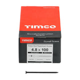This is an image of Timco - Drywall Screws - PH - Bugle - Coarse Thread - Grey 4.8 x 100mm - (500 PCS Box) 00100DRYC