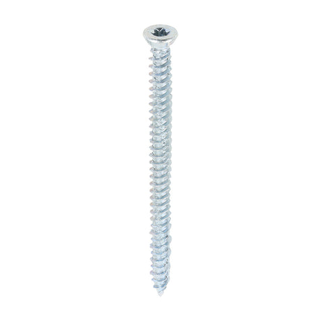 This is an image of Timco - Concrete Screws - TX - Flat Countersunk - Zinc 7.5 x 100mm - (100 PCS Box) 00100TCONZ