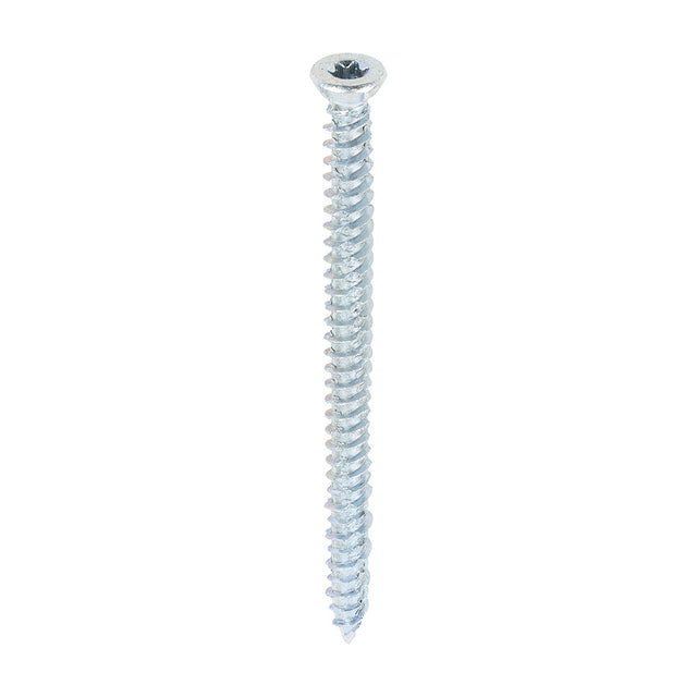 This is an image of Timco - Concrete Screws - TX - Flat Countersunk - Zinc 7.5 x 100mm - (100 PCS Box) 00100TCONZ