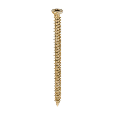 This is an image of Timco - Concrete Screws - TX - Flat Countersunk - Yellow 7.5 x 100mm - (100 PCS Box) 00100TCON