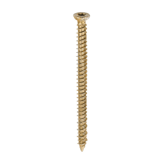 This is an image of Timco - Concrete Screws - TX - Flat Countersunk - Yellow 7.5 x 100mm - (100 PCS Box) 00100TCON